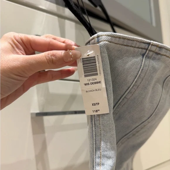 NWT Denim Forum 90s Debbie bustier in Bleach Bleu - Size XS (Aritzia) - Picture 6 of 8